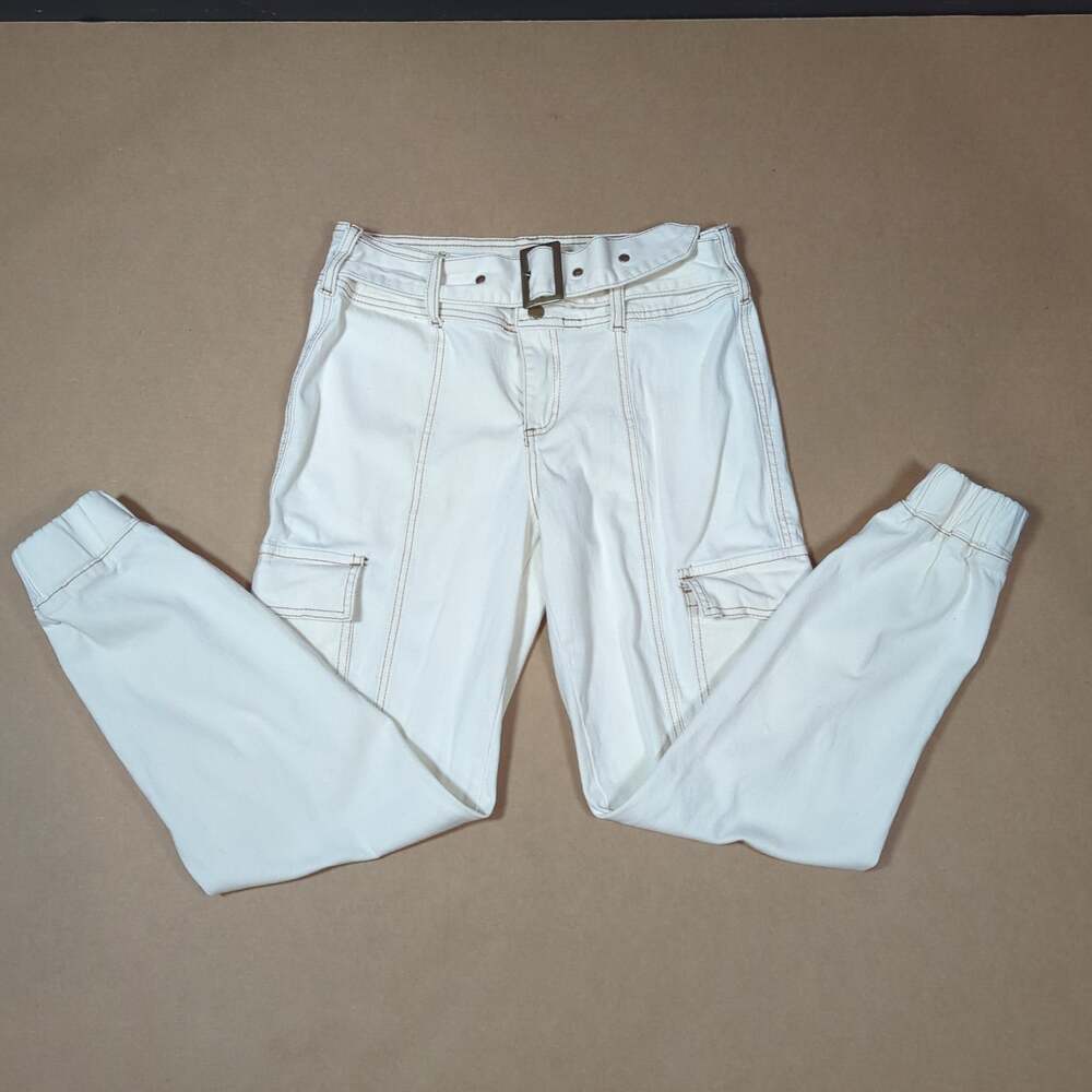 Almost Famous White Cargo Denim Pants Size M
